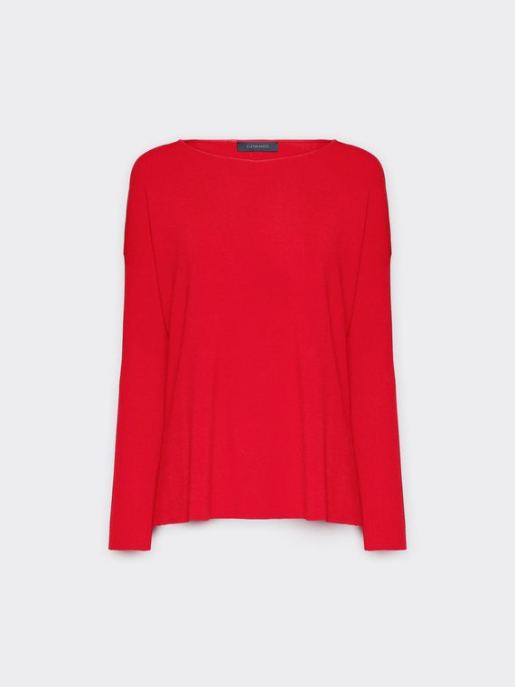 Pullover mit U-Boot-Ausschnitt