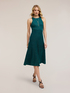 Flare pleated knit dress image number 2