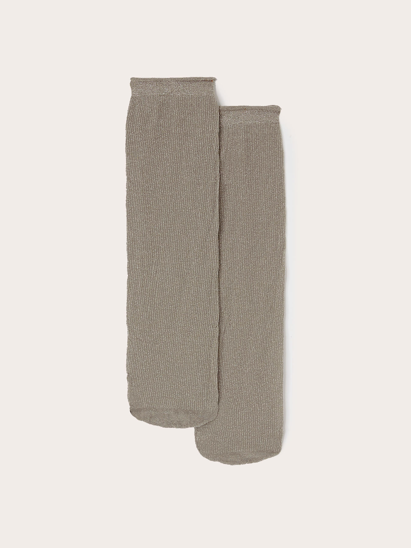 Sheer ribbed lurex ankle socks image number 1