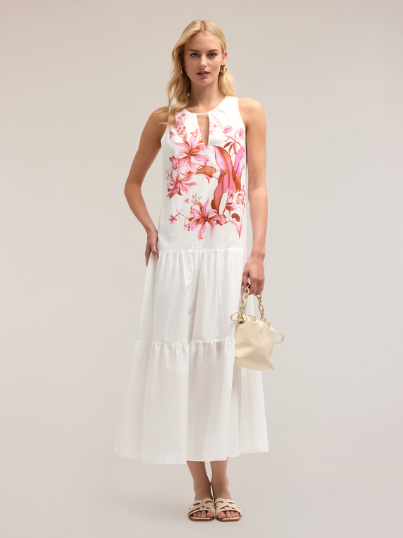 Tiered maxi dress with floral print