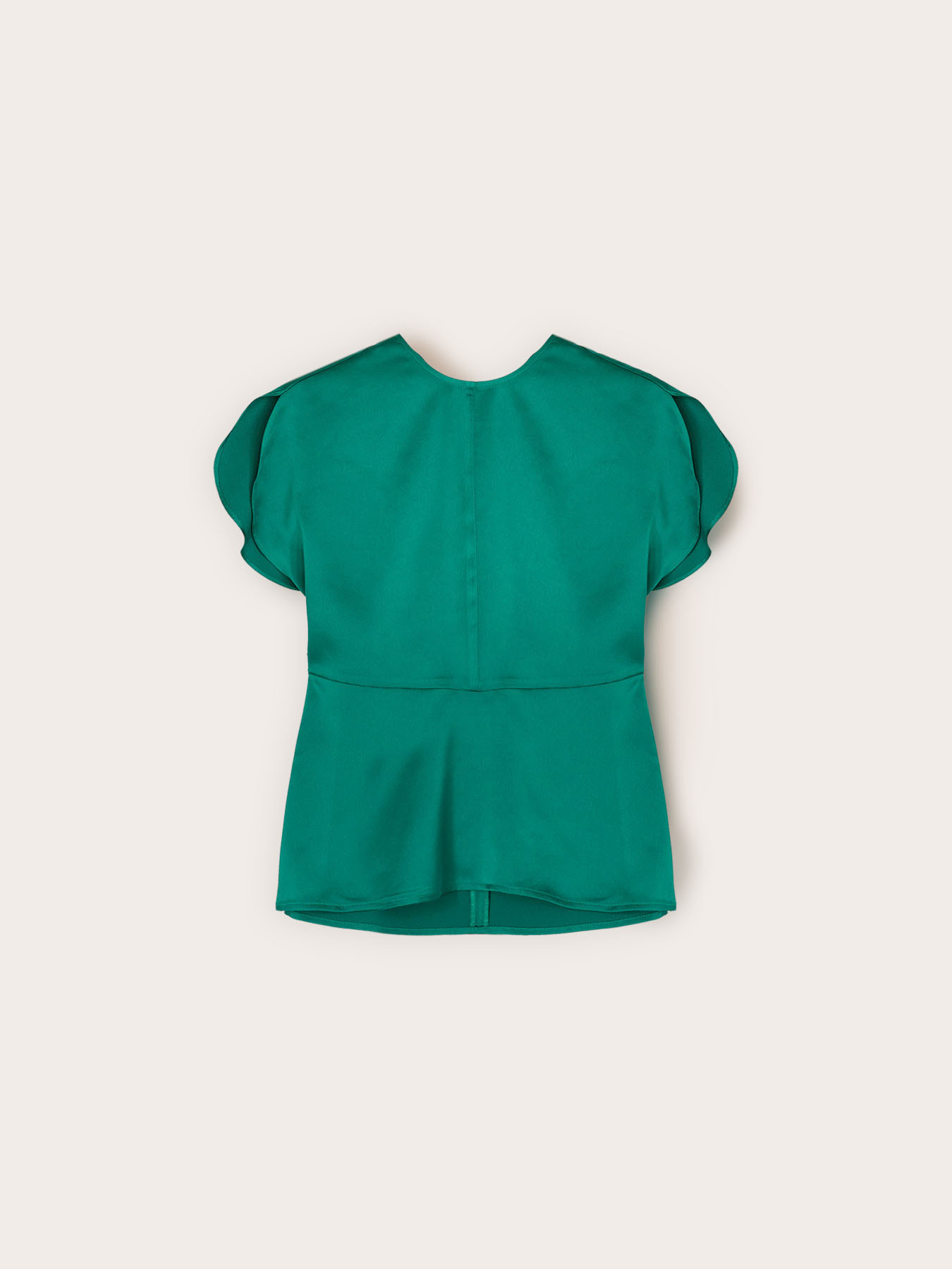 Satin blouse with petal sleeves image number 4