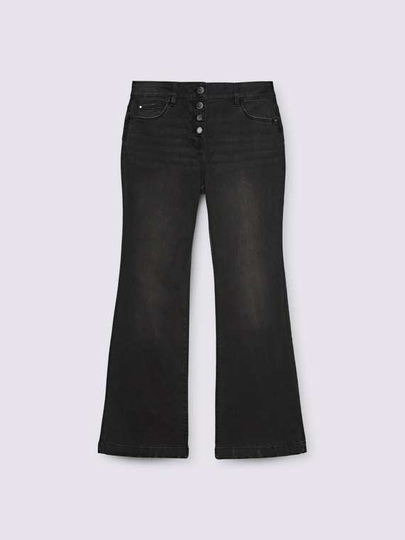 Dark grey wash flare jeans