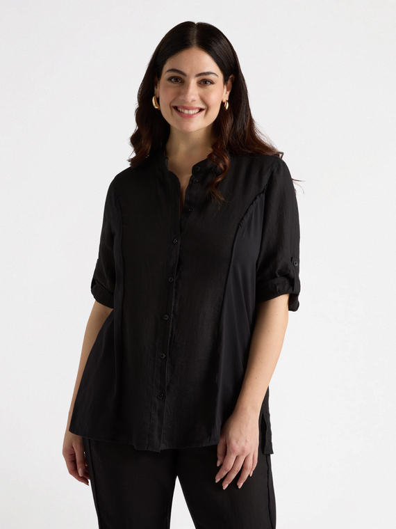 Chemise en lin et jersey