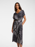 Midi dress with scarf print image number 2