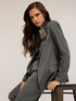 Lurex jersey blazer with flower brooch image number 2