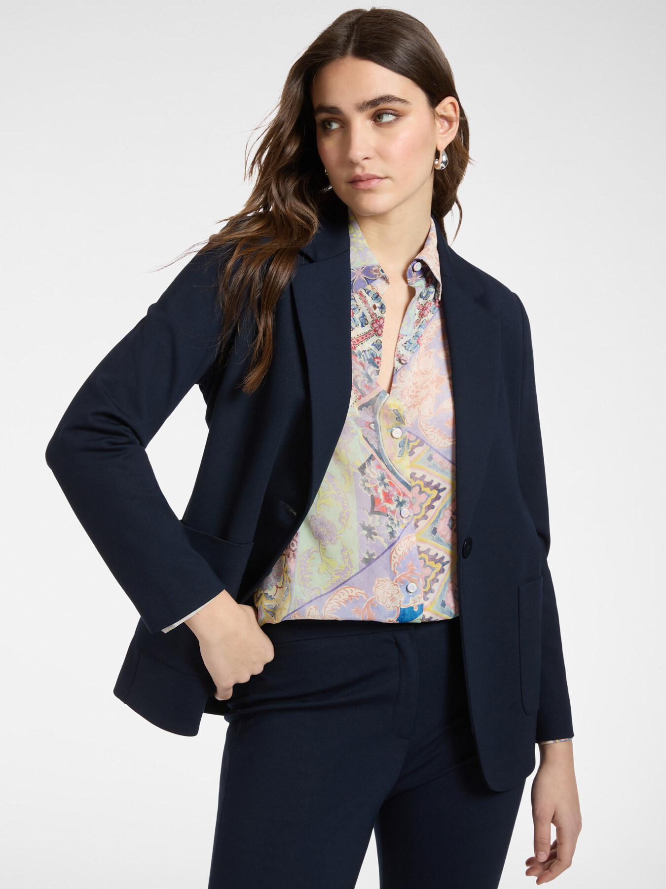 Einreihiger Blazer aus Milano-Strick image number 0