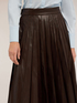 Pleated midi skirt in coated fabric image number 2