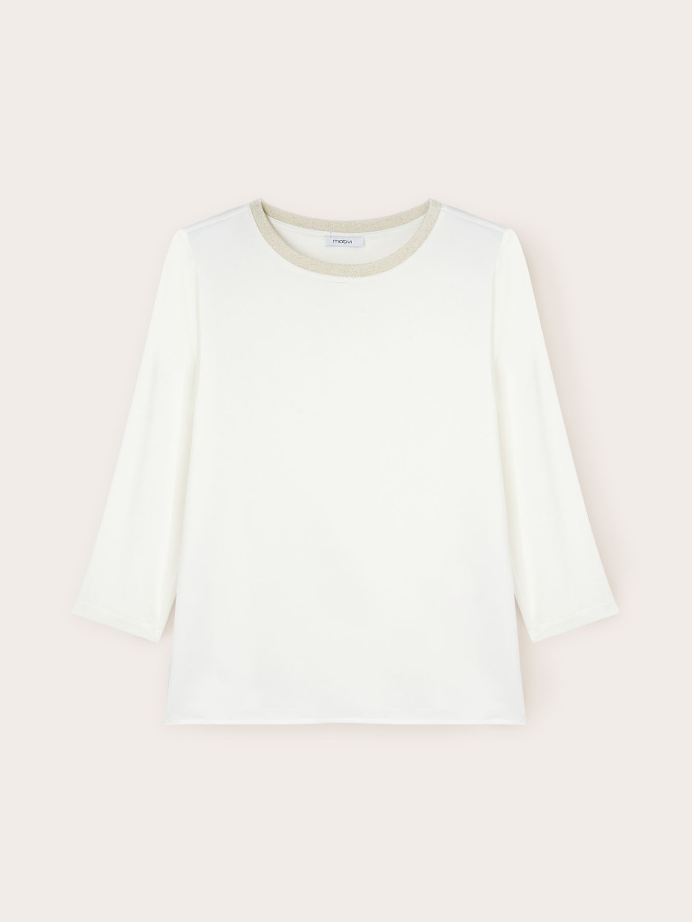 Basic two-material T-shirt image number 0