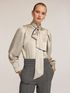 Blouse body en satin avec nœud au cou image number 0