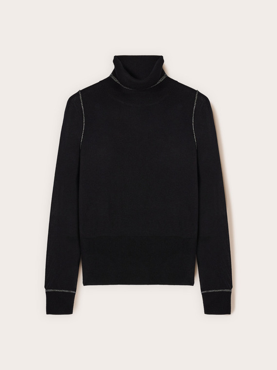 Turtleneck sweater in silk blend