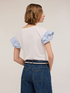 T-shirt with flounce sleeves image number 1