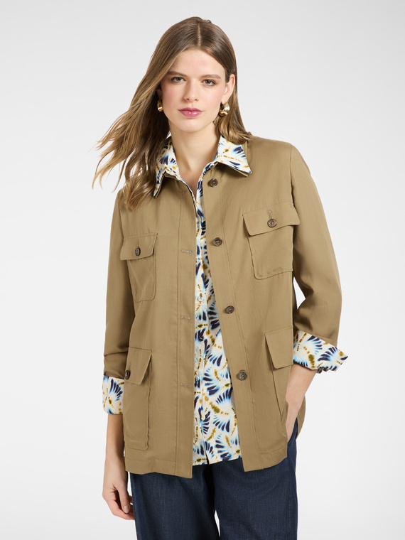 Sahariana in tencel con cintura