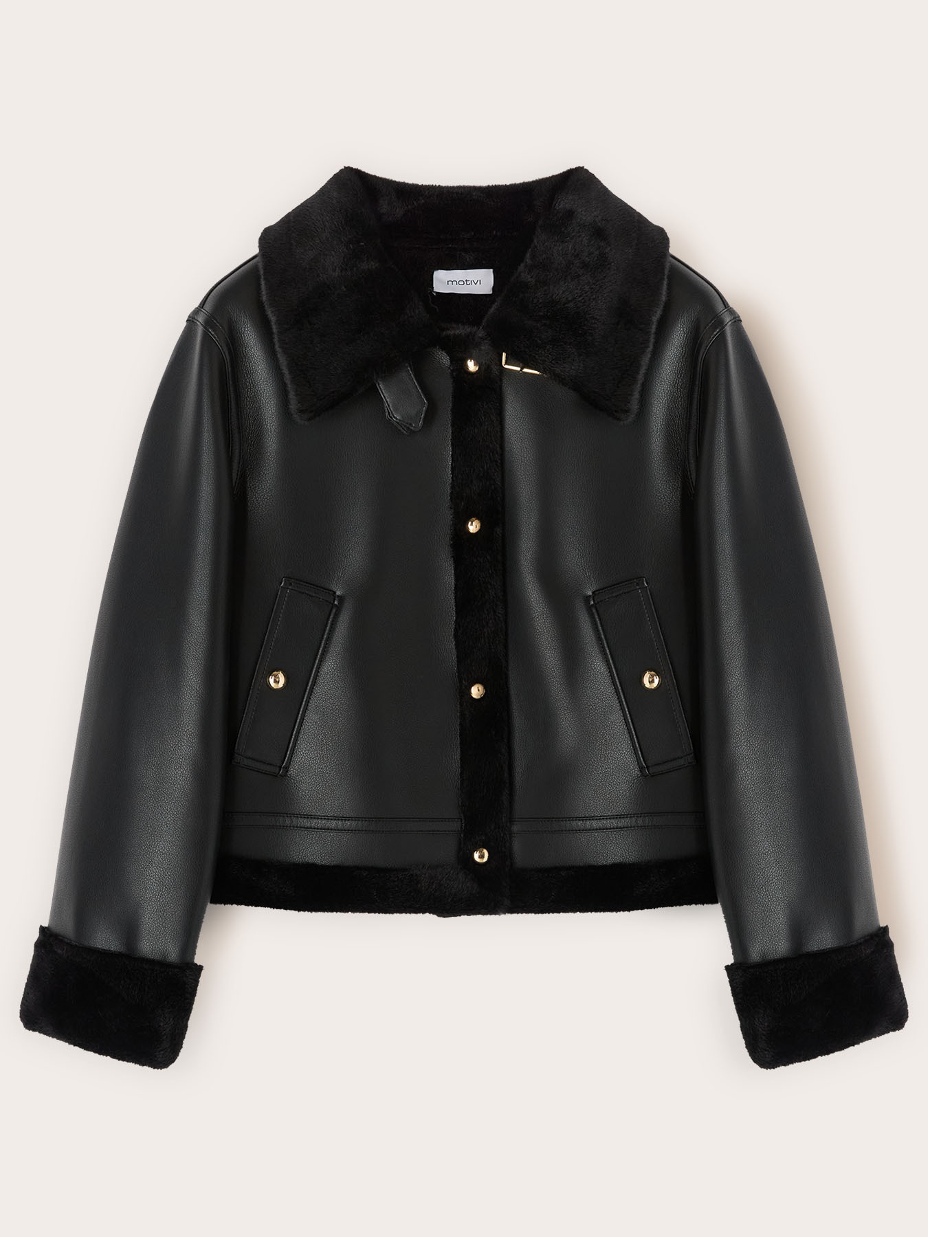 Jacke mit Shearling-Effekt und Kn&ouml;pfen image number 4