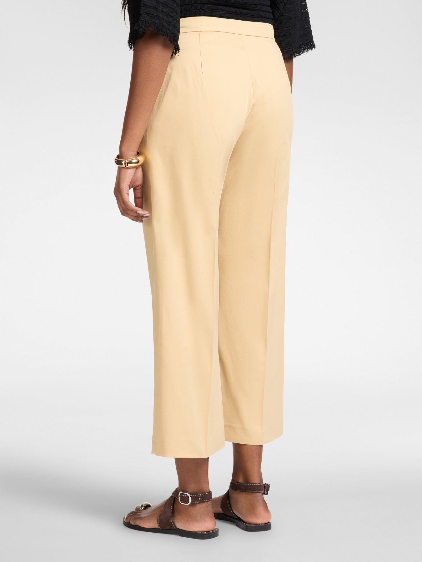 Cropped gabardine trousers image number 1