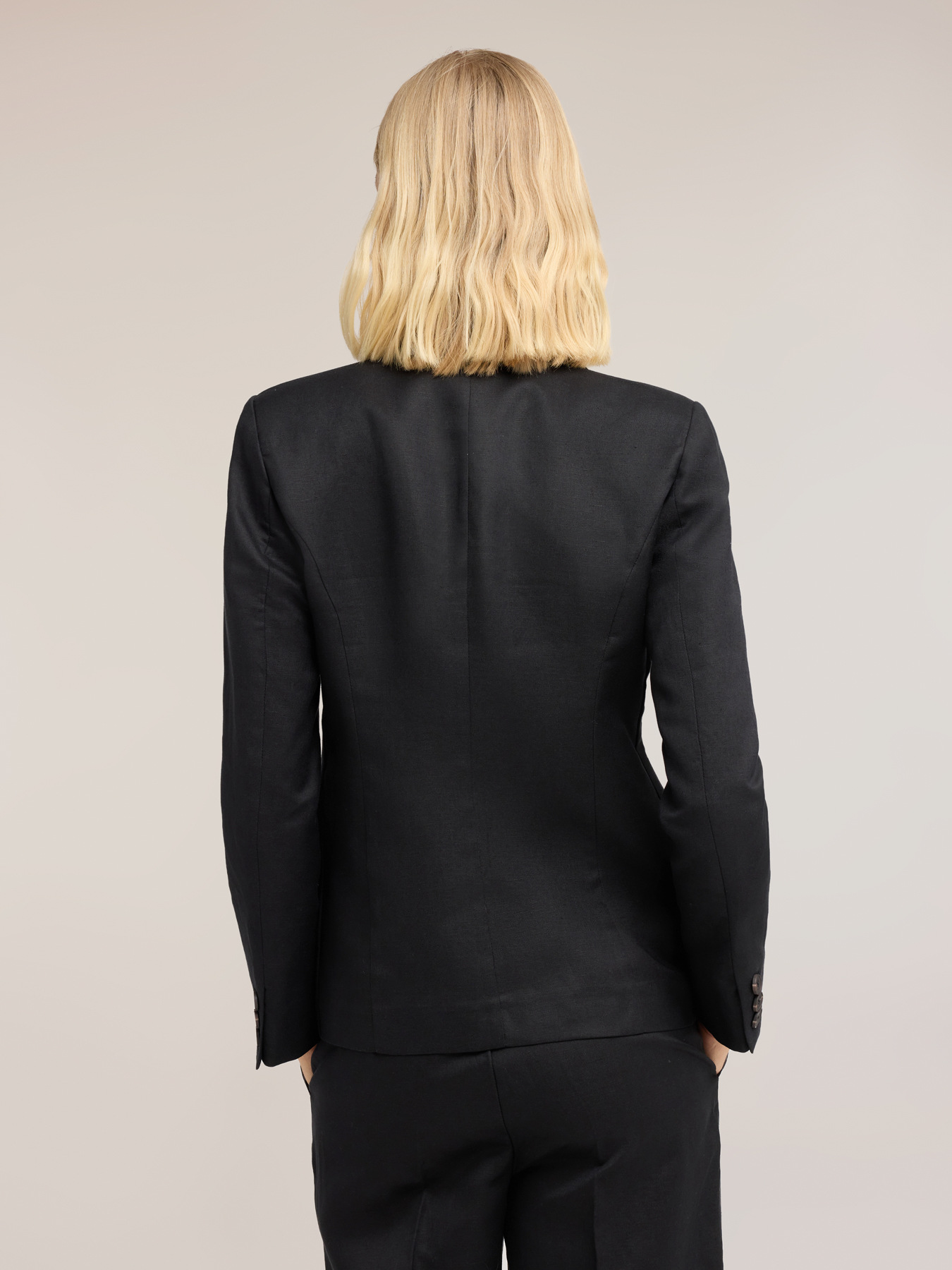 Blazer din amestec de in și lyocell image number 1