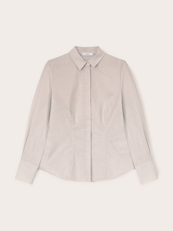 Chemise rayée en popeline