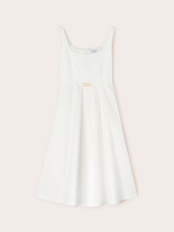 Robe mi-longue en popeline