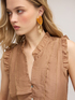 Blusa in mussola con volant image number 3