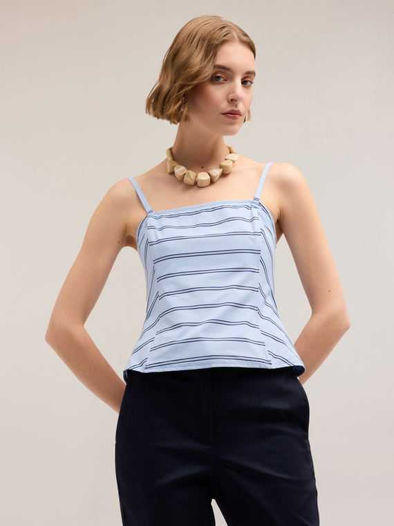 Top tip corset din poplin în dungi