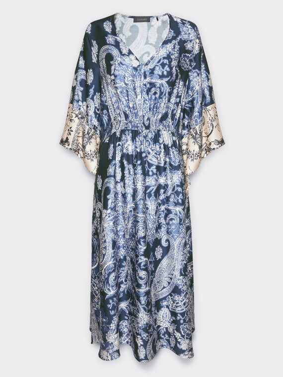 Kaftan dress in two prints