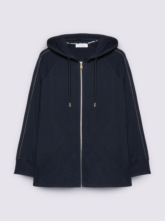 Hooded zip-up sweatshirt