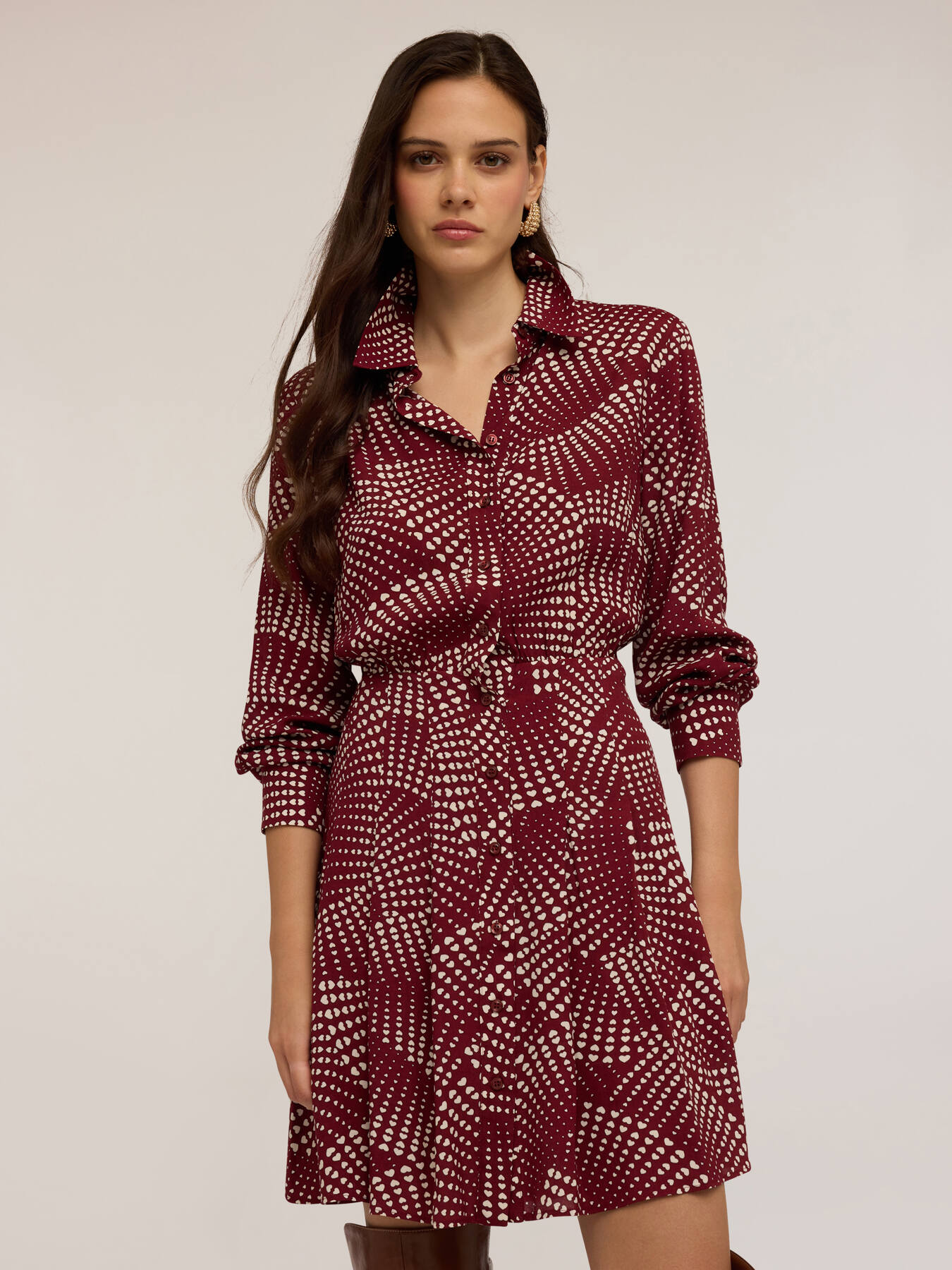 Robe chemise à motif cœurs image number 0
