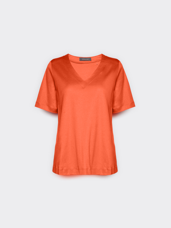 T-shirt in cotone scollo a V