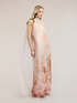Long satin dress with stole image number 0
