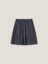Short pleated denim-effect skirt image number 3