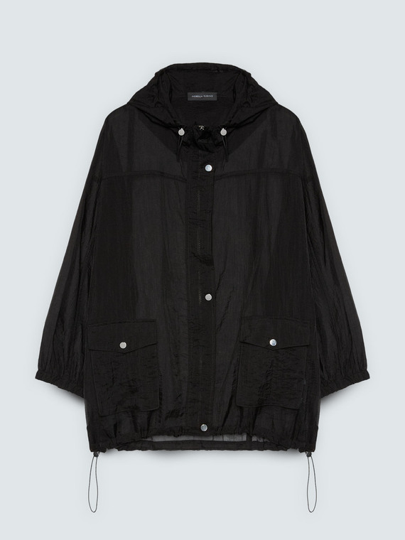 Parka aus Voile mit Kapuze