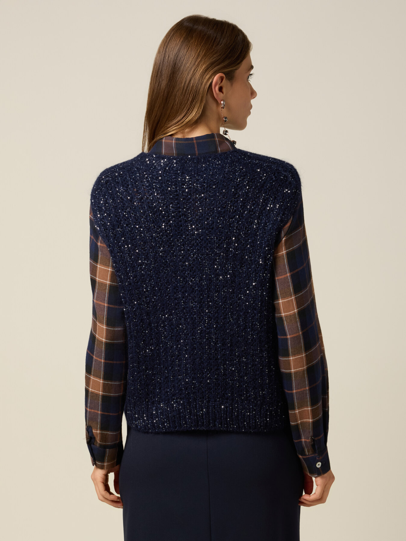 Gilet misto mohair con paillettes image number 1
