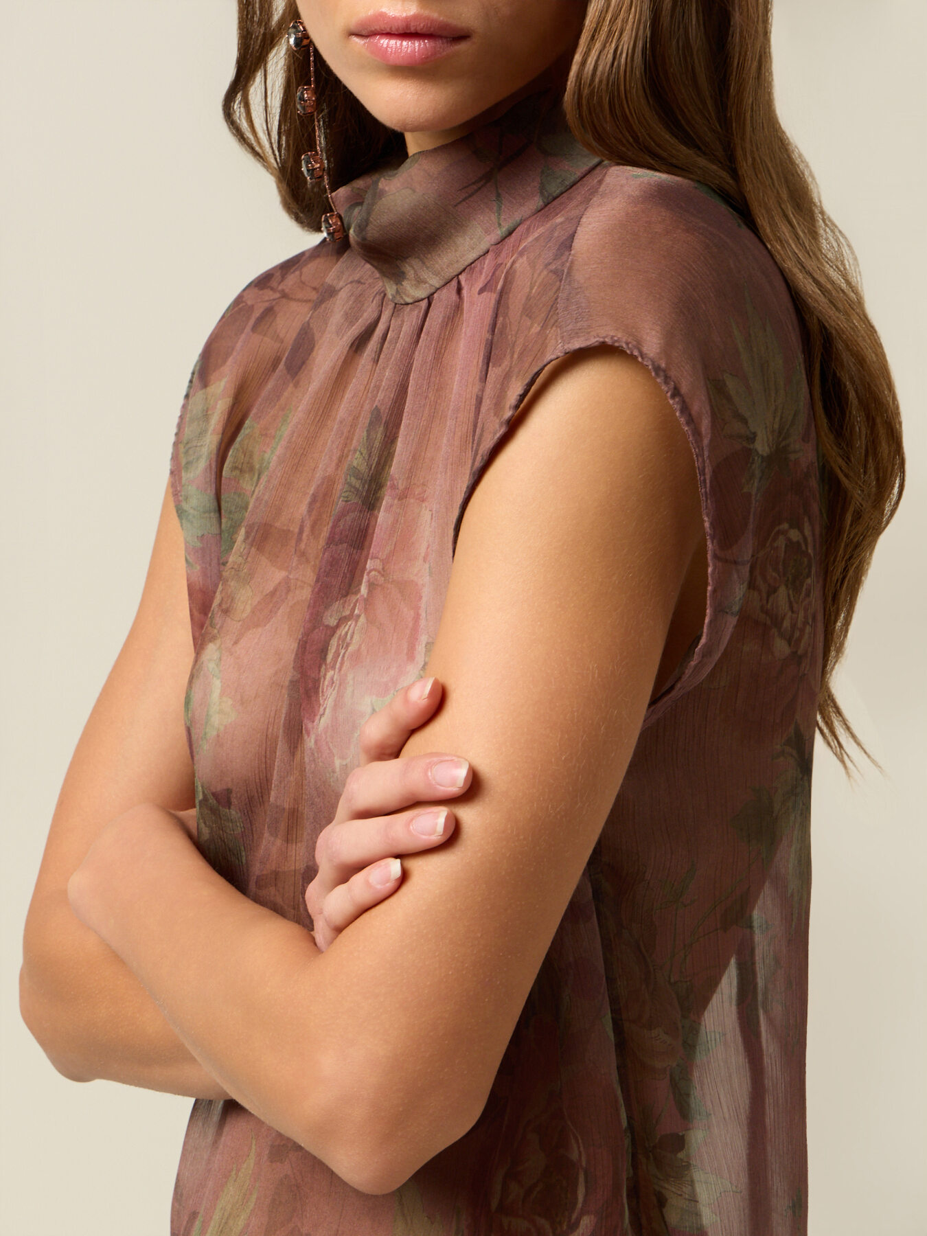 Blusa fantasia in tessuto crêpe image number 2