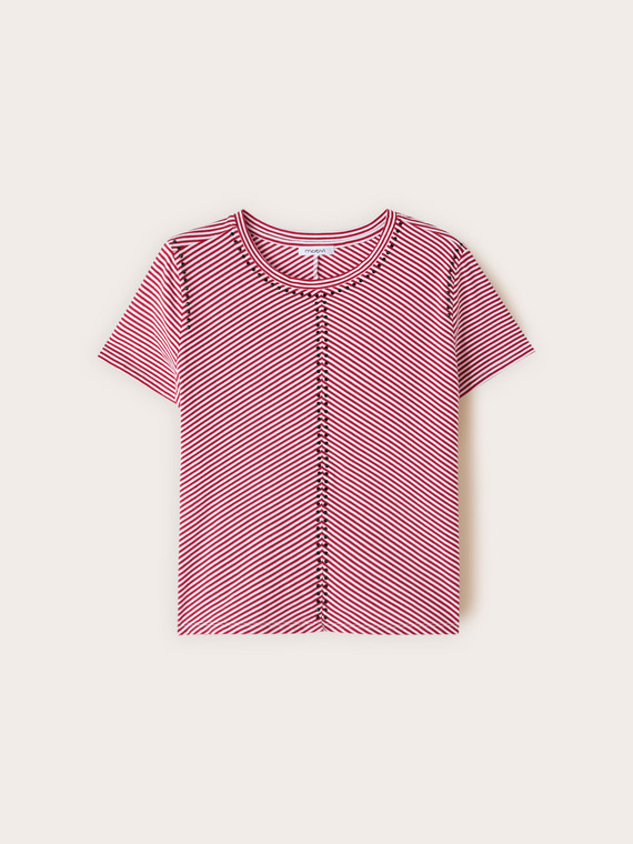 Striped t-shirt with micro studs
