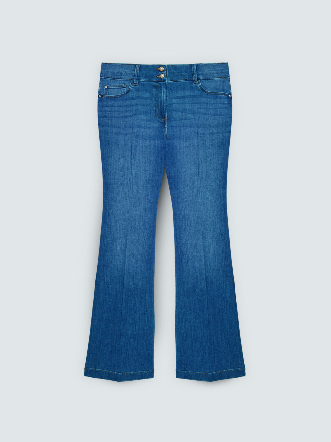 Jean Flare lavage bleu effet stonewashed image number 4