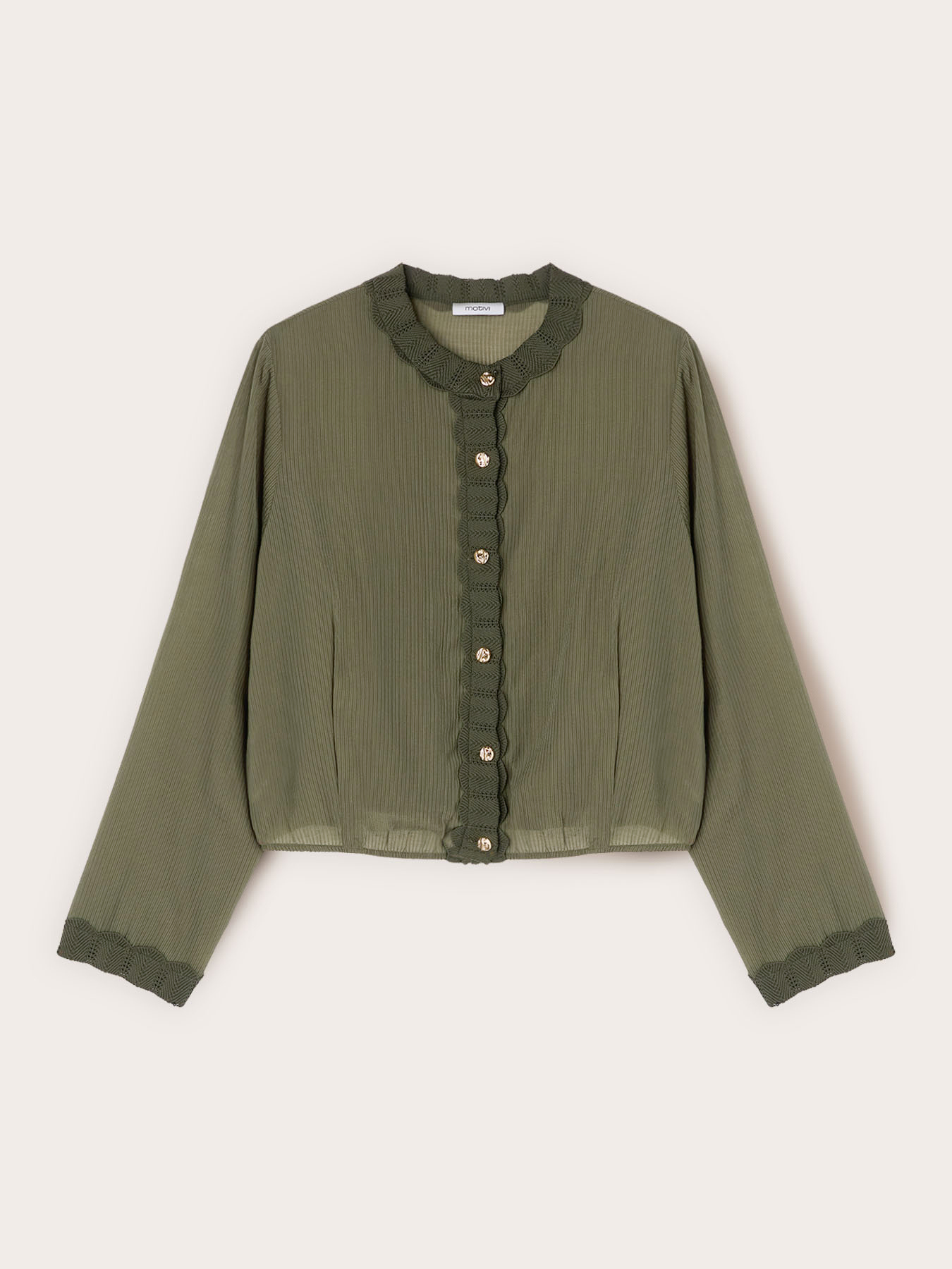 Lyocell blend shirt with knitwear edges image number 4