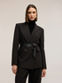 Double-breasted blazer with belt image number 2