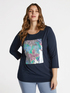 T-Shirt mit Blumendruck und Pailletten image number 2