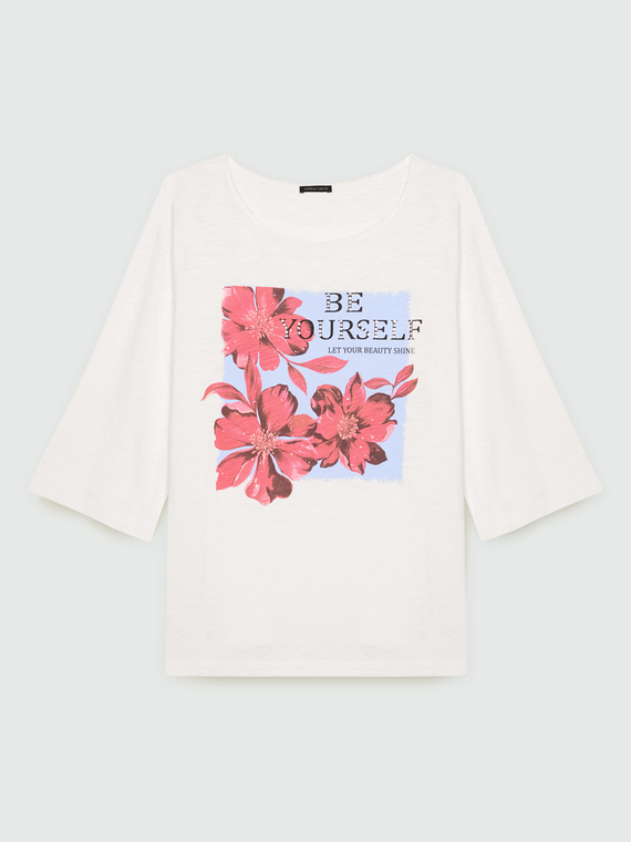 T-Shirt mit Motivationsdruck und -schriftzug
