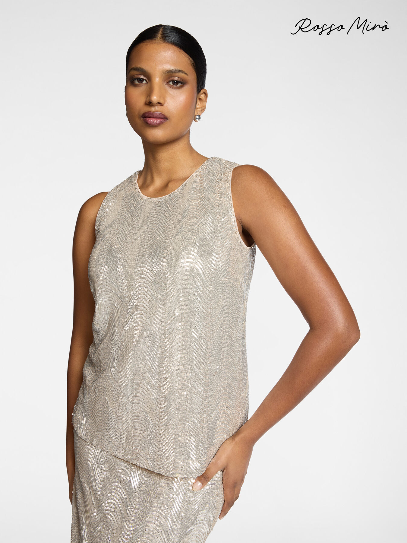 Sequined tulle top image number 0