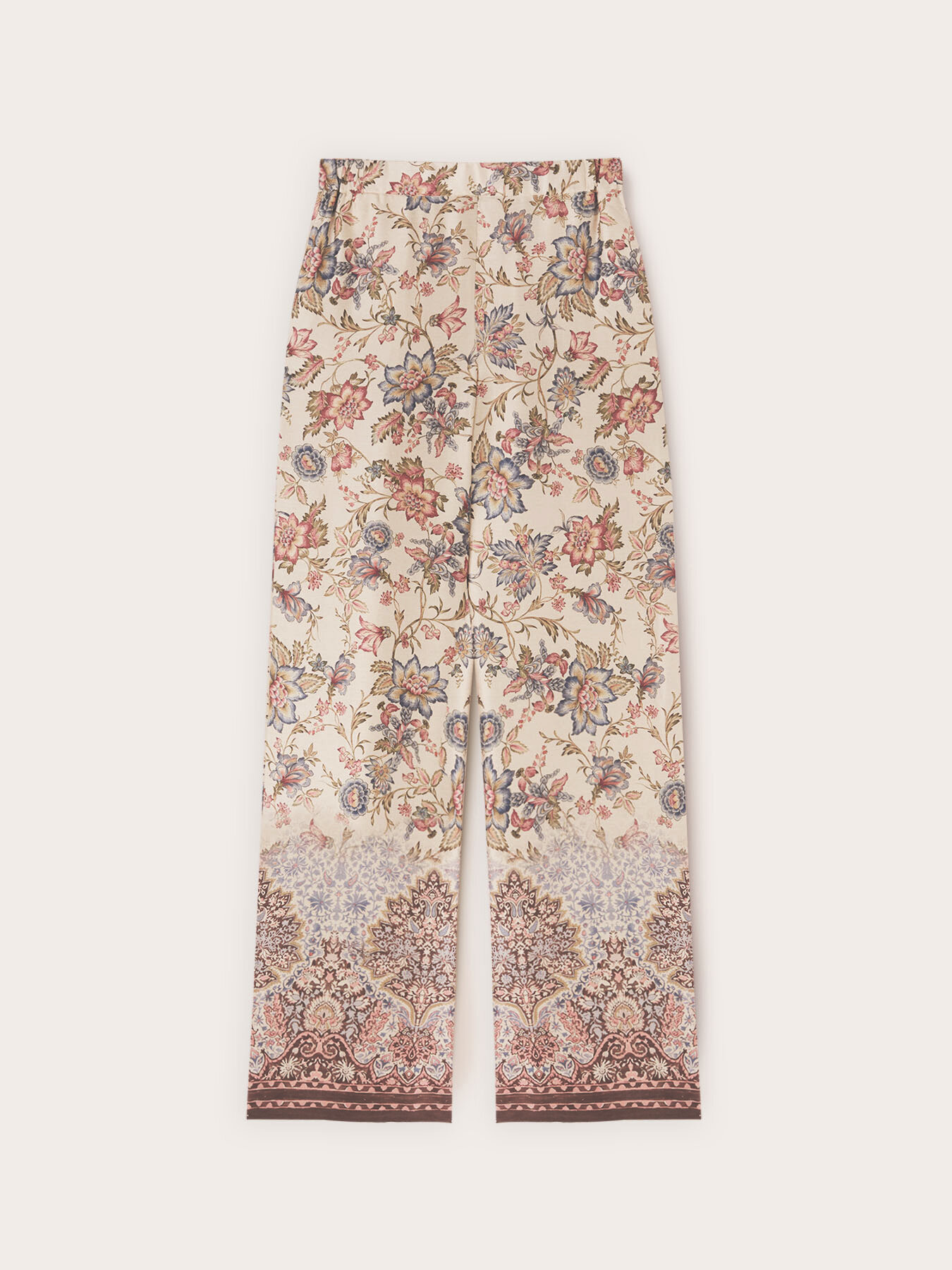 Pantalon palazzo en satin de viscose image number 4