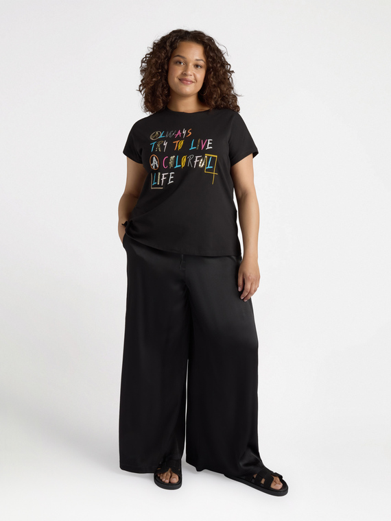 Satin palazzo trousers