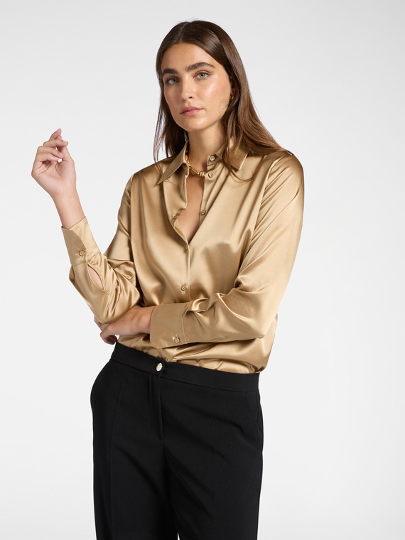 Camisa de seda elástica