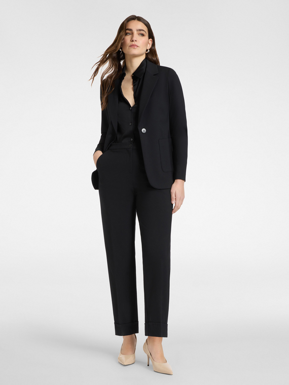 Wide leg trousers with cuffs