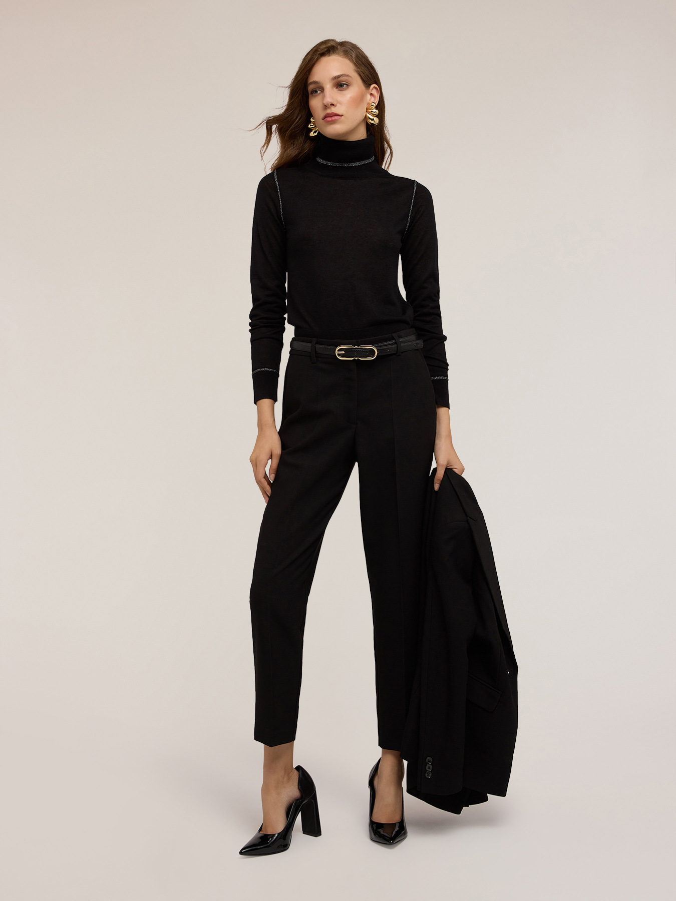 Jersey de cuello alto mezcla de seda image number 2