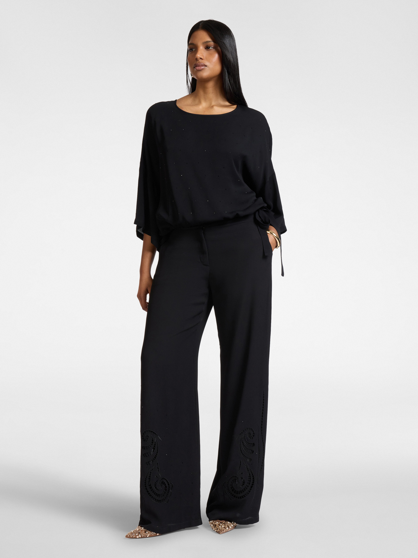 Bluse aus Marocaine mit Applikationen image number 2