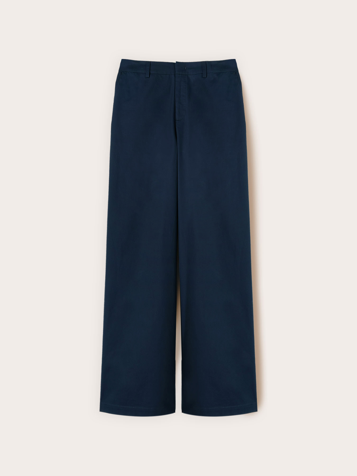 Pantaloni palazzo din twill de bumbac image number 3