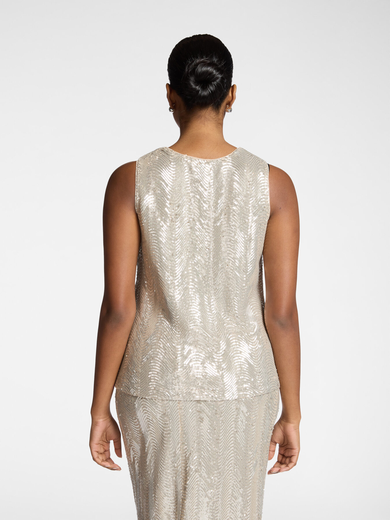 Sequined tulle top image number 1