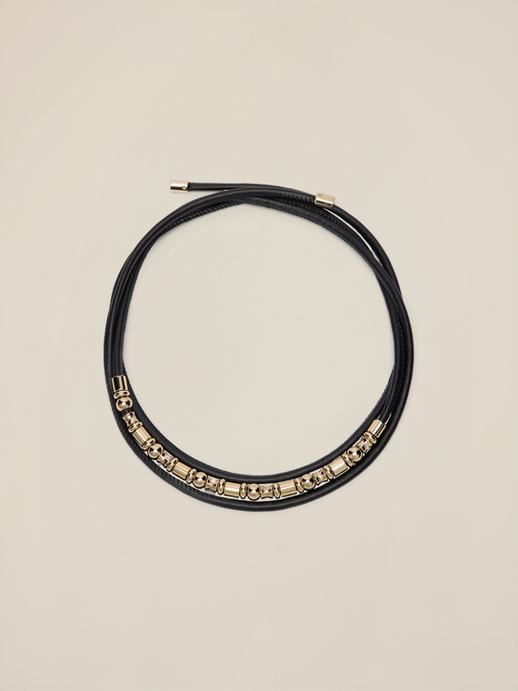 Belt with metal parts