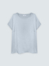 Bi-material t-shirt with round neckline image number 4