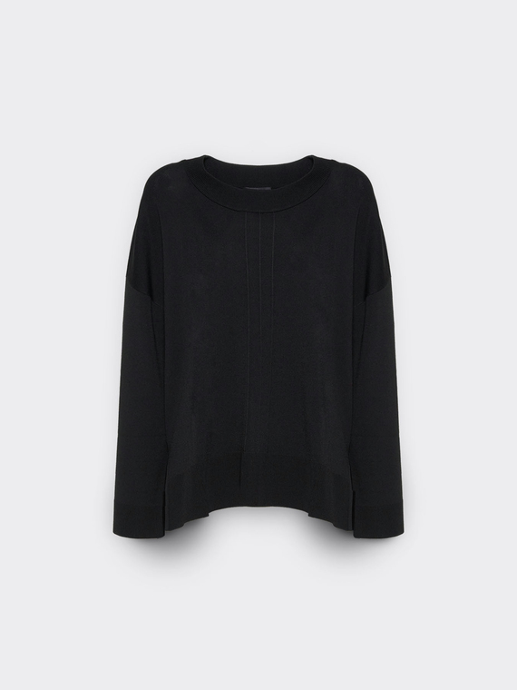 Rundhals-Pullover aus Viskosemischung